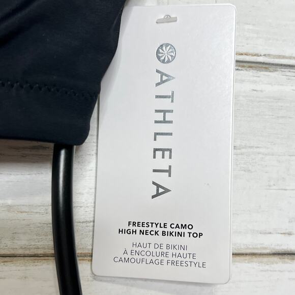 Athleta Freestyle Blue Camo Bikini Top and Bottom Size Large - Picture 6 of 14